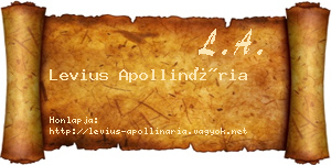 Levius Apollinária névjegykártya